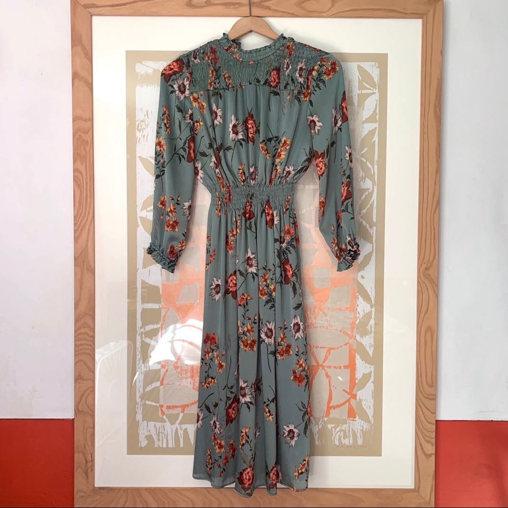 ZARA Floral Midi Dress
